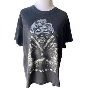 Madonna Bandanna Guns Printed Graphic T-Shirt Fashion Hip Hop Black Tee Size XL